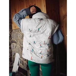FP Movement "In A Bubble" Printed Puffer Vest | "Ski Combo" | Size L